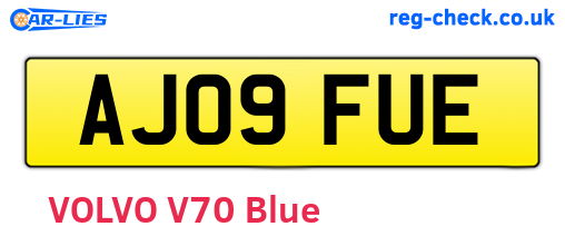 AJ09FUE are the vehicle registration plates.