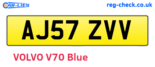 AJ57ZVV are the vehicle registration plates.