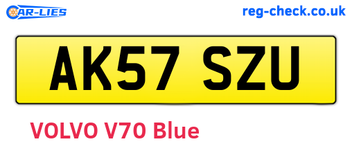 AK57SZU are the vehicle registration plates.