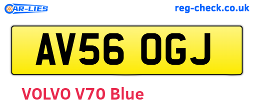 AV56OGJ are the vehicle registration plates.