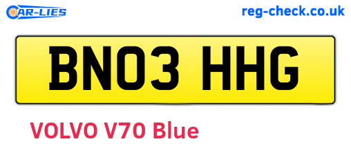 BN03HHG are the vehicle registration plates.
