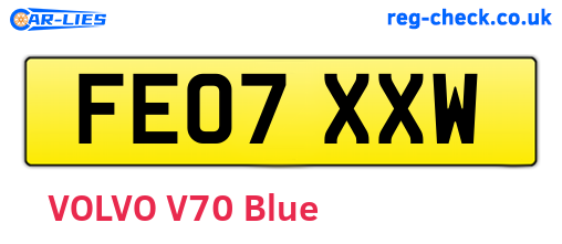 FE07XXW are the vehicle registration plates.