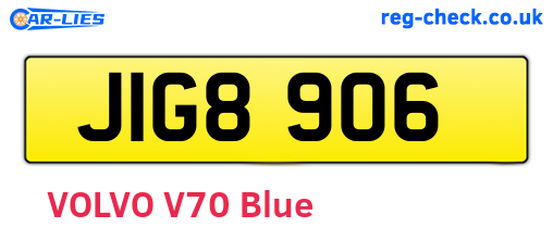 JIG8906 are the vehicle registration plates.