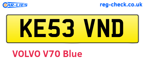 KE53VND are the vehicle registration plates.