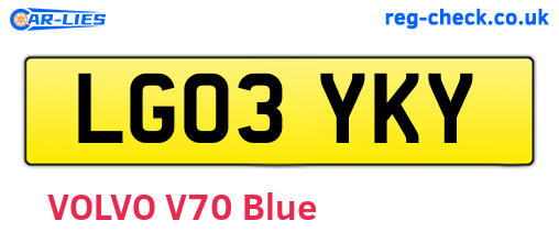 LG03YKY are the vehicle registration plates.