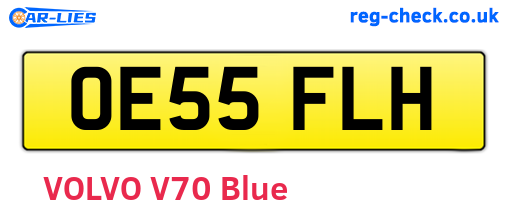 OE55FLH are the vehicle registration plates.