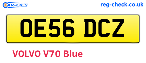 OE56DCZ are the vehicle registration plates.