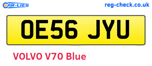 OE56JYU are the vehicle registration plates.