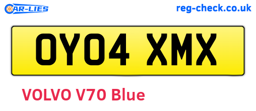 OY04XMX are the vehicle registration plates.