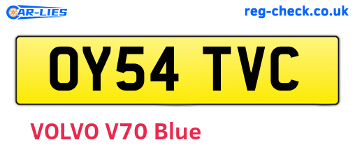 OY54TVC are the vehicle registration plates.