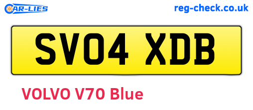 SV04XDB are the vehicle registration plates.