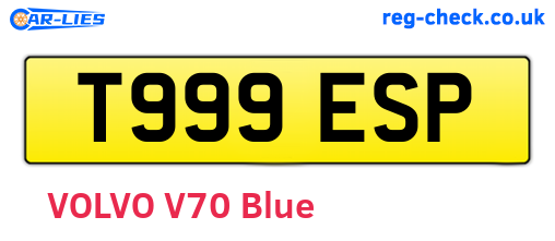 T999ESP are the vehicle registration plates.