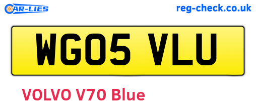 WG05VLU are the vehicle registration plates.