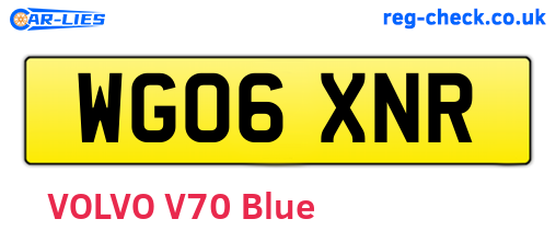 WG06XNR are the vehicle registration plates.