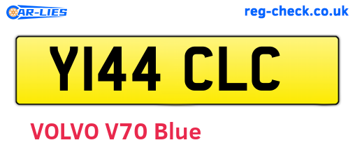 Y144CLC are the vehicle registration plates.