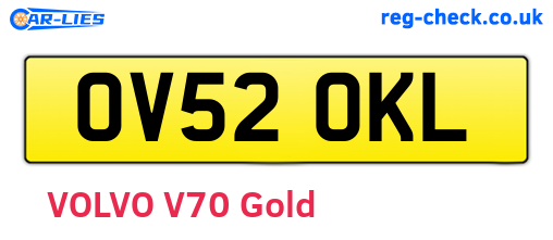 OV52OKL are the vehicle registration plates.