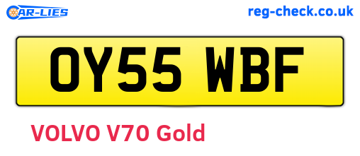 OY55WBF are the vehicle registration plates.