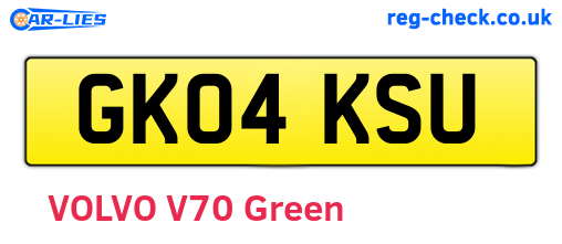 GK04KSU are the vehicle registration plates.