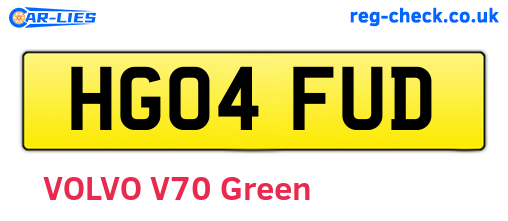 HG04FUD are the vehicle registration plates.
