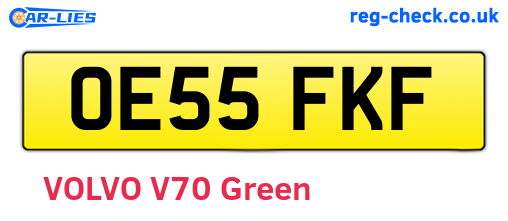OE55FKF are the vehicle registration plates.