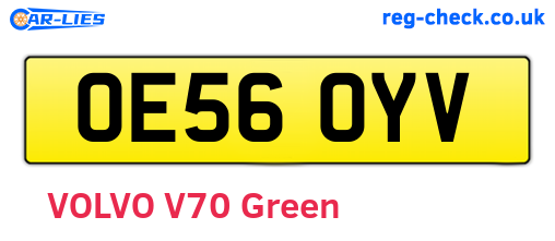 OE56OYV are the vehicle registration plates.