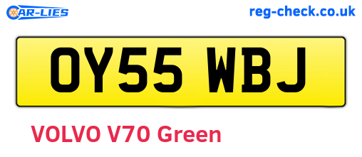 OY55WBJ are the vehicle registration plates.