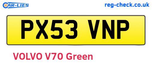 PX53VNP are the vehicle registration plates.