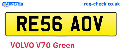 RE56AOV are the vehicle registration plates.
