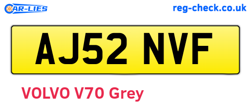 AJ52NVF are the vehicle registration plates.