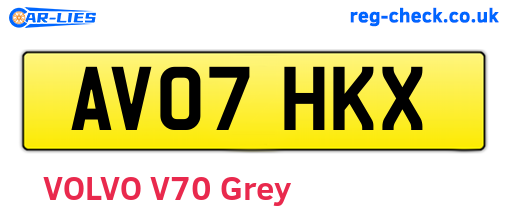 AV07HKX are the vehicle registration plates.