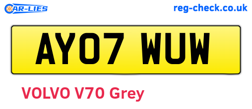 AY07WUW are the vehicle registration plates.