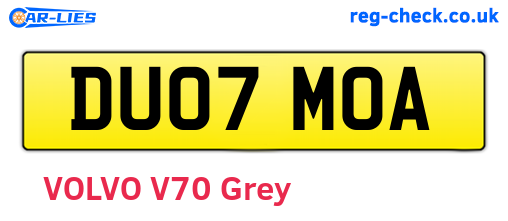 DU07MOA are the vehicle registration plates.