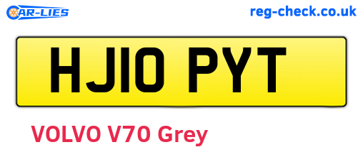 HJ10PYT are the vehicle registration plates.