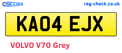 KA04EJX are the vehicle registration plates.