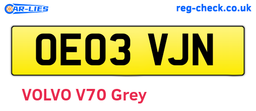 OE03VJN are the vehicle registration plates.