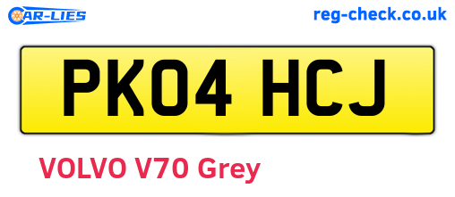 PK04HCJ are the vehicle registration plates.