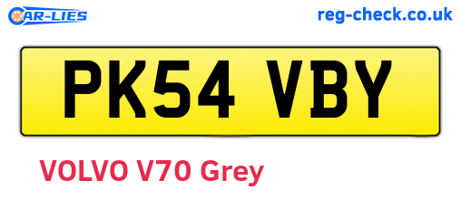 PK54VBY are the vehicle registration plates.