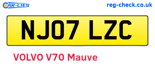 NJ07LZC are the vehicle registration plates.