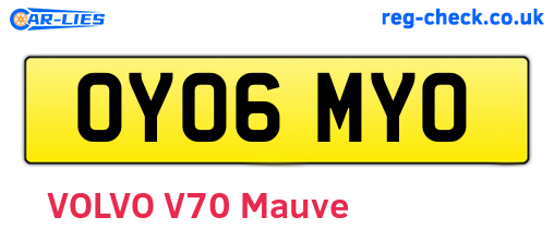 OY06MYO are the vehicle registration plates.