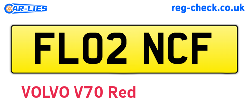 FL02NCF are the vehicle registration plates.