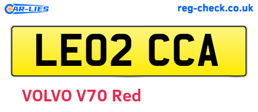 LE02CCA are the vehicle registration plates.