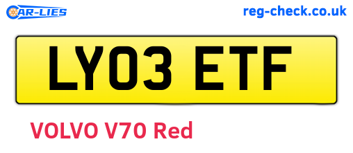 LY03ETF are the vehicle registration plates.