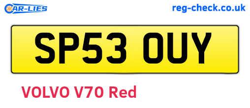 SP53OUY are the vehicle registration plates.