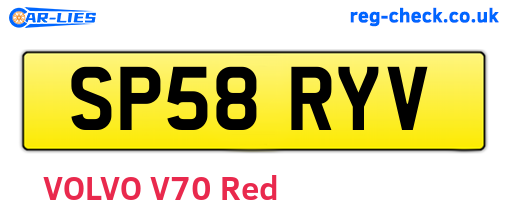 SP58RYV are the vehicle registration plates.