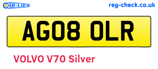 AG08OLR are the vehicle registration plates.