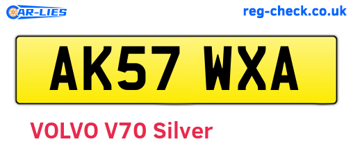 AK57WXA are the vehicle registration plates.