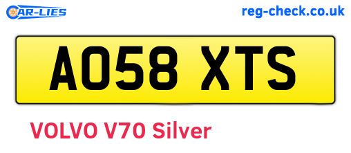 AO58XTS are the vehicle registration plates.