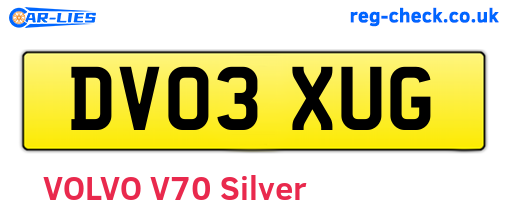 DV03XUG are the vehicle registration plates.