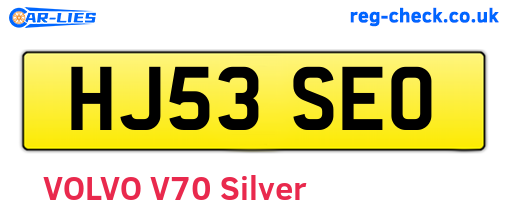 HJ53SEO are the vehicle registration plates.