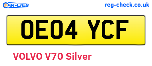 OE04YCF are the vehicle registration plates.